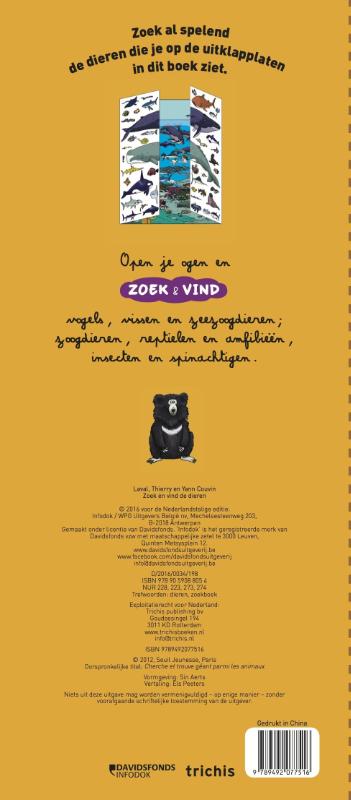 Achterkant van Zoek en vind de dieren