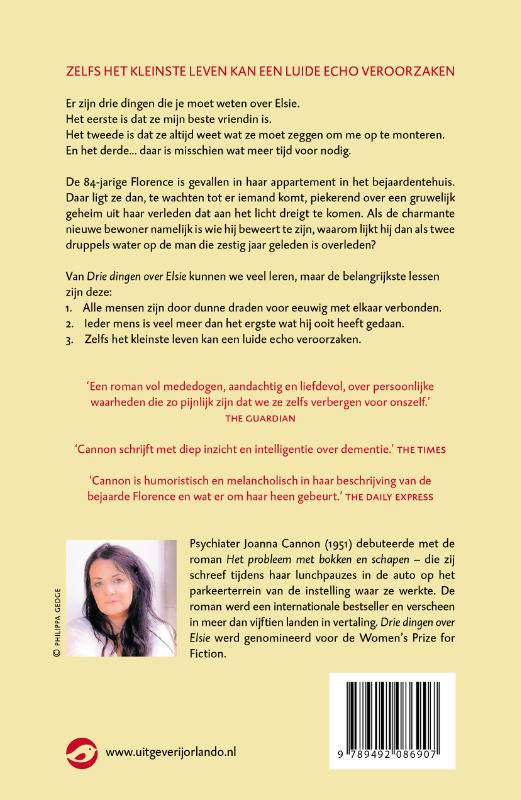 Achterkant van Drie dingen over Elsie