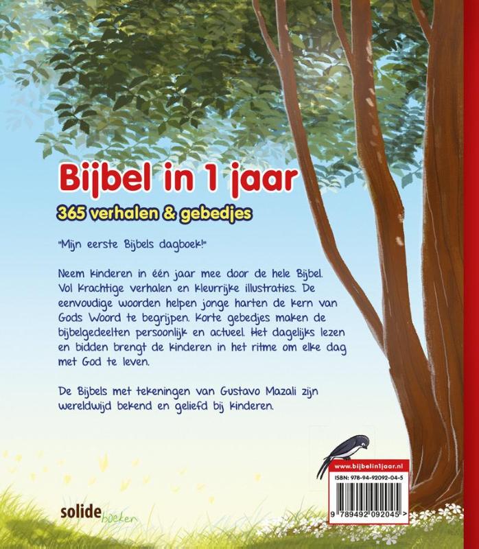 Achterkant van Bijbel in 1 jaar
