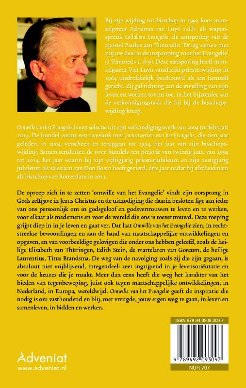 Achterkant van Omwille van het evangelie
