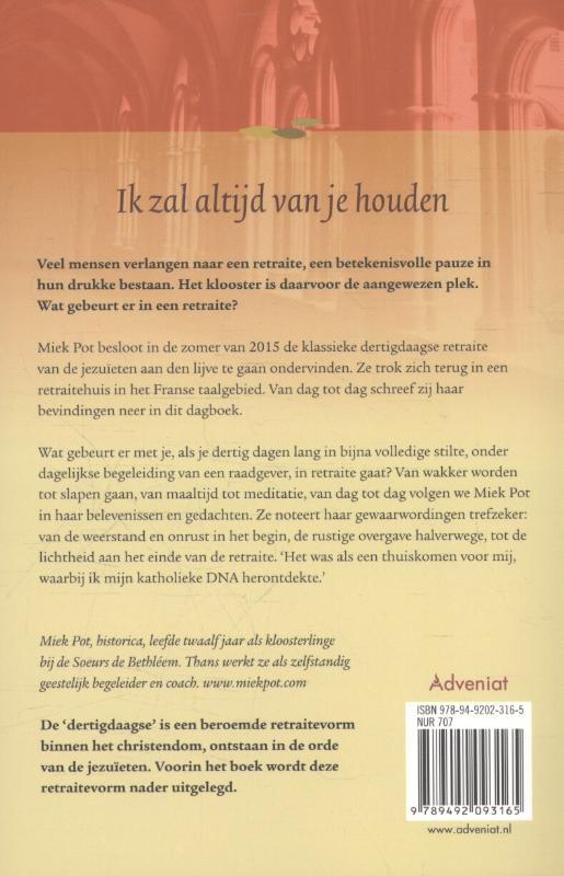 Achterkant van Ik zal altijd van je houden