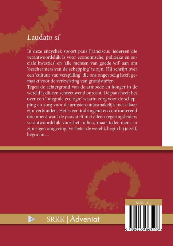 Achterkant van Laudato si'