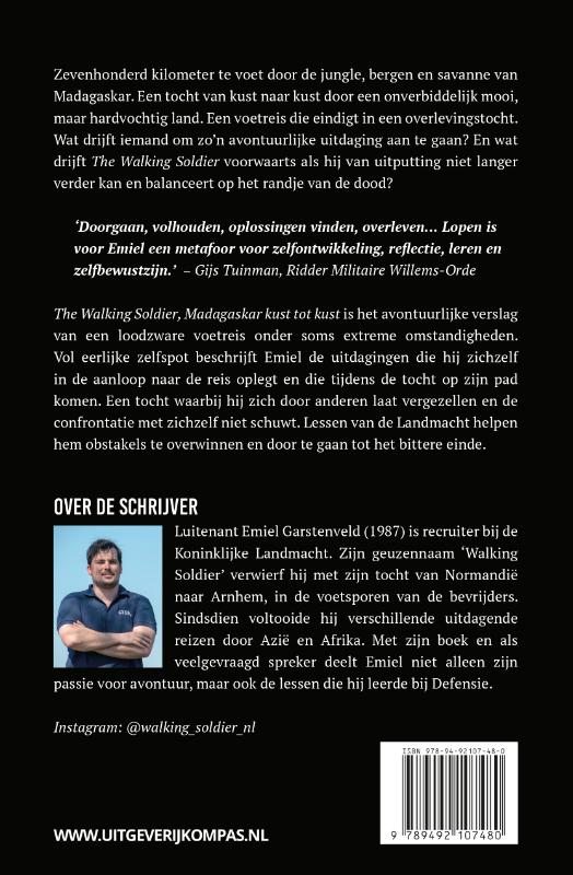 Achterkant van The Walking Soldier