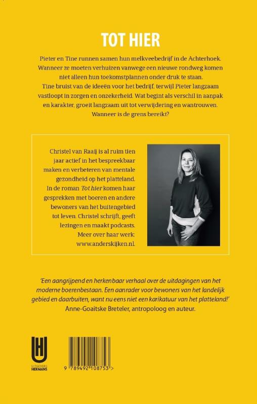 Achterkant van Tot hier