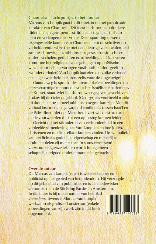 Achterkant van Chanoeka lichtpuntjes in het donker