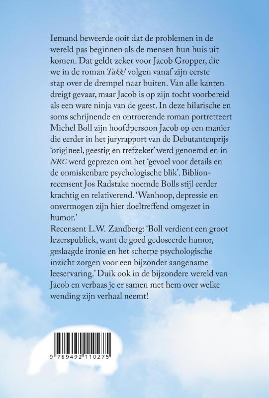 Achterkant van Takk!