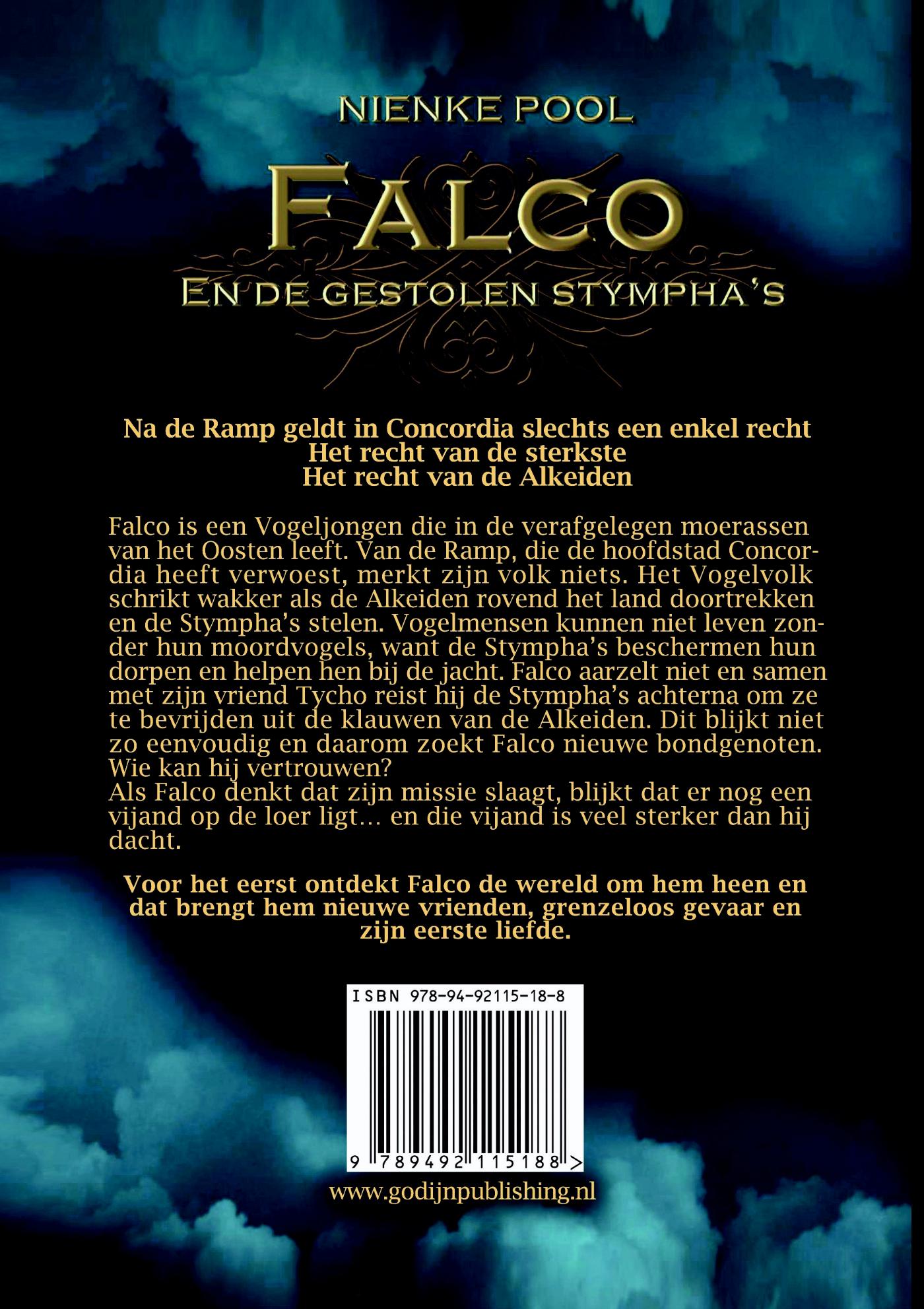 Achterkant van Falco en de gestolen Stympha's