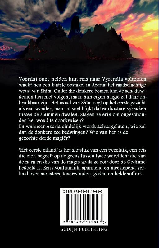 Achterkant van Het eerste eiland
