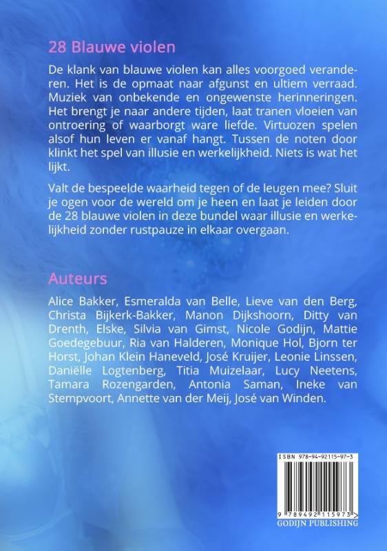 Achterkant van 28 Blauwe violen