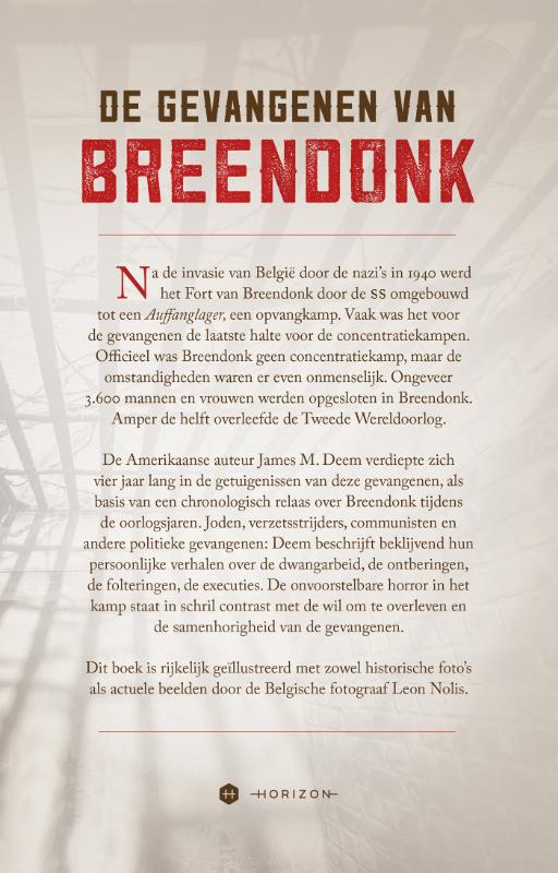 Achterkant van De gevangenen van Breendonk