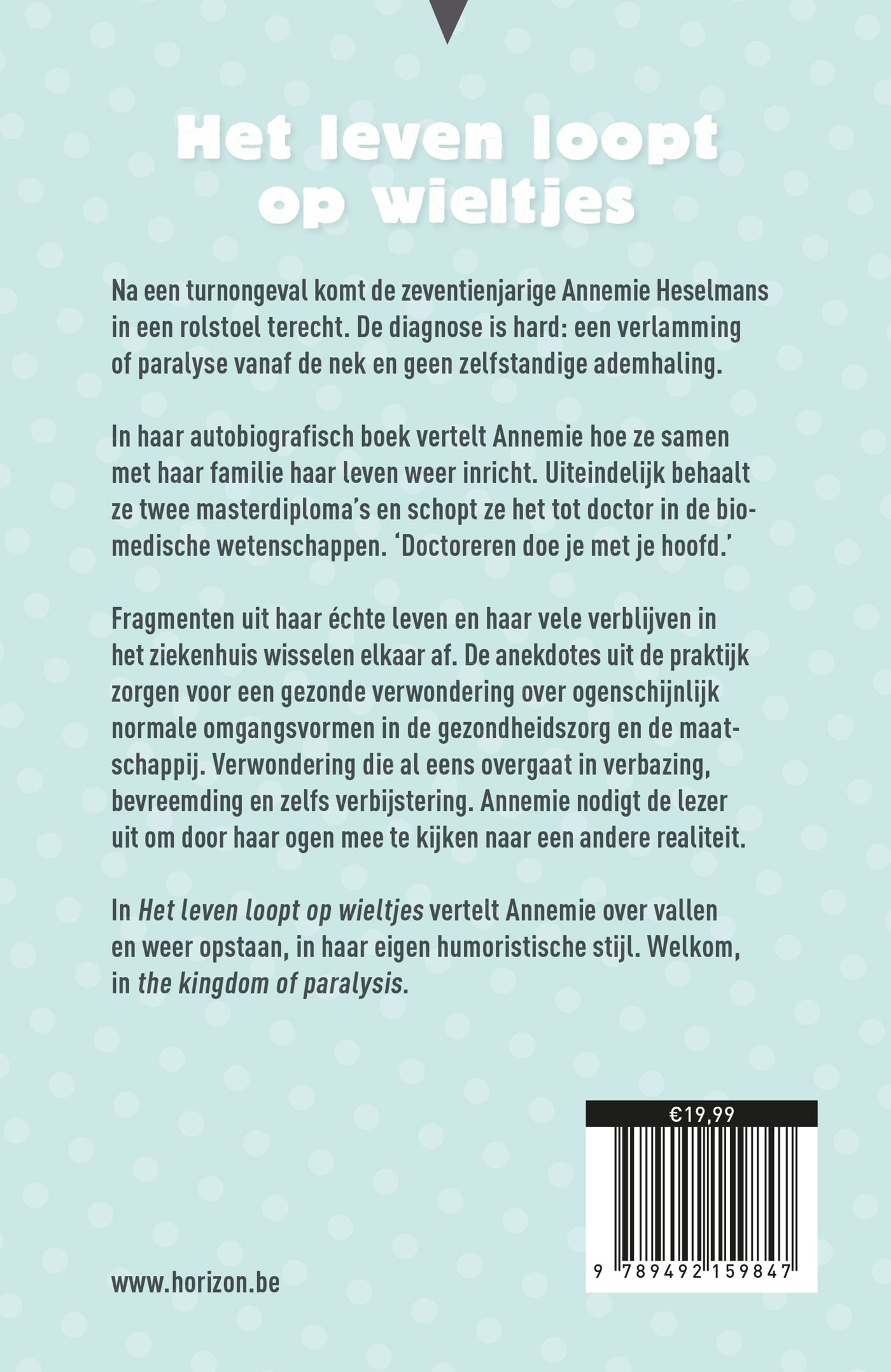 Achterkant van Het leven loopt op wieltjes