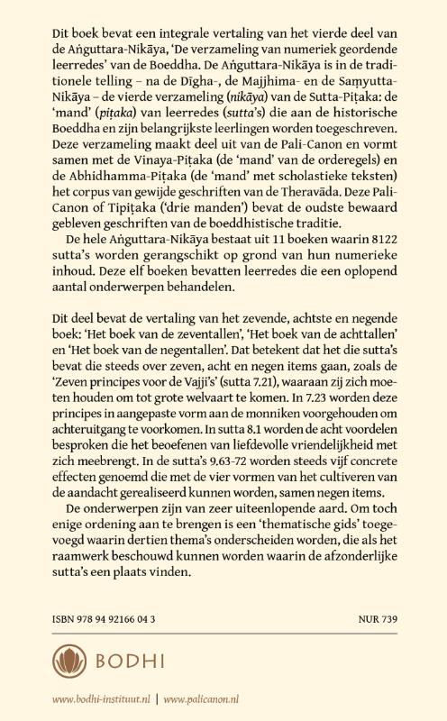 Achterkant van 4 Het boek van zeven-, acht- en negentallen (Sattaka-,Atthaka-, Navaka-Nikaya)