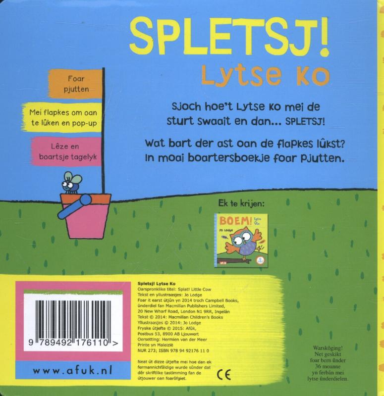Achterkant van Spletsj!