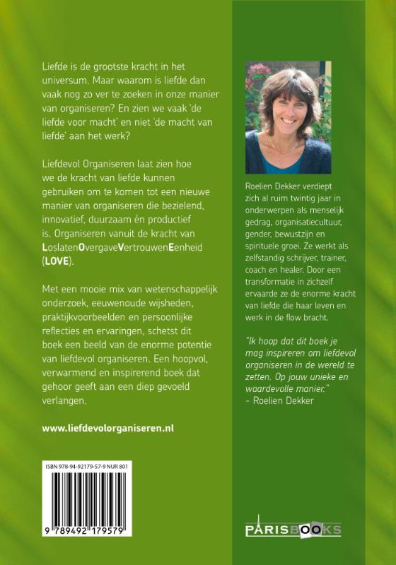 Achterkant van Liefdevol organiseren