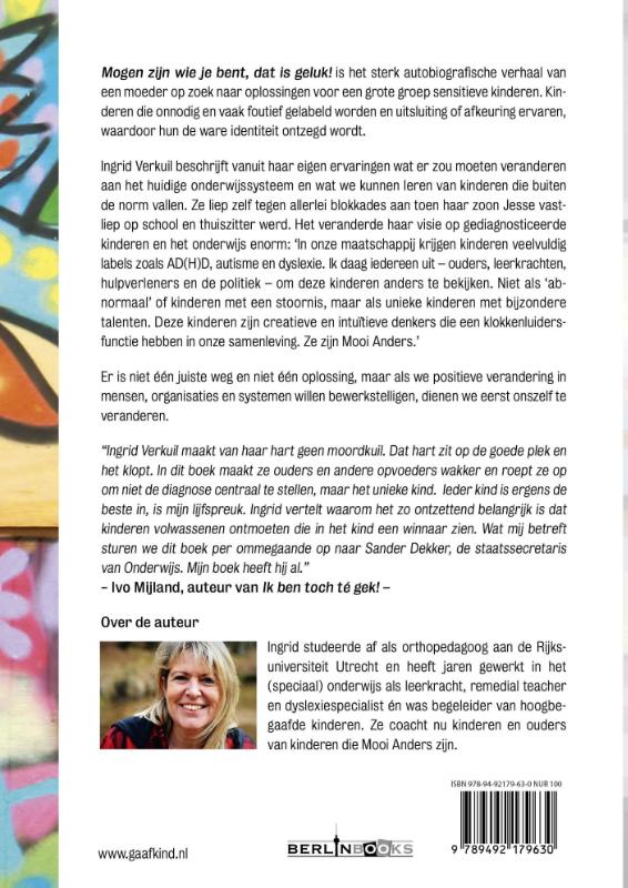 Achterkant van Mogen zijn wie je bent, dat is geluk