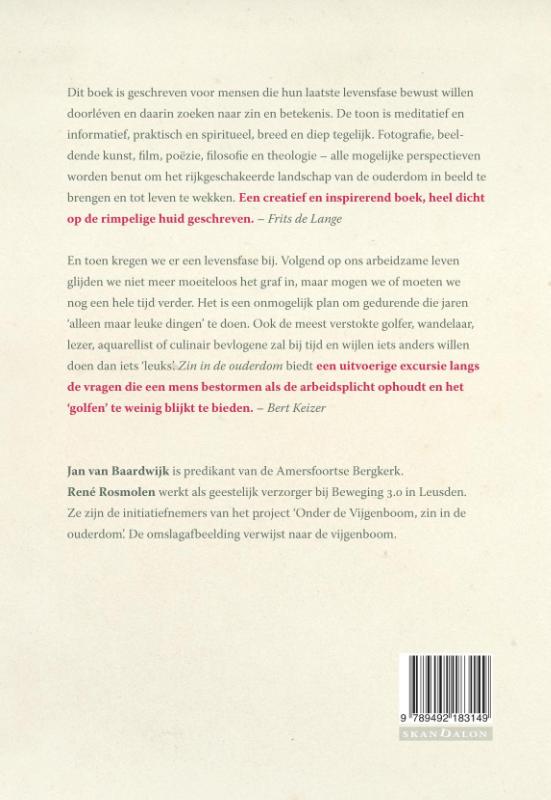 Achterkant van Zin in de ouderdom