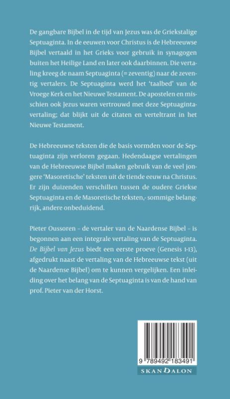 Achterkant van De Bijbel van Jezus