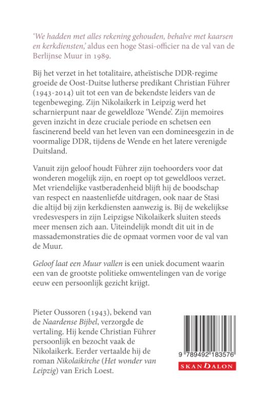 Achterkant van Geloof laat een Muur vallen