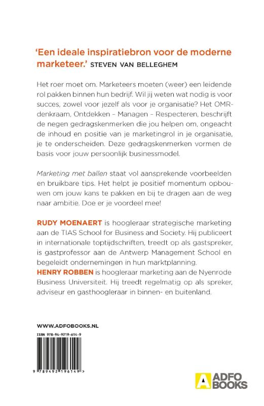 Achterkant van Marketing met ballen