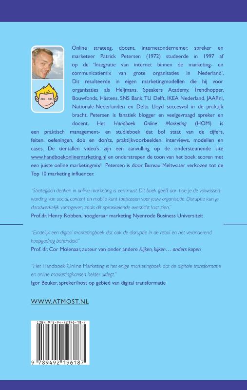 Achterkant van Handboek online marketing, editie 5