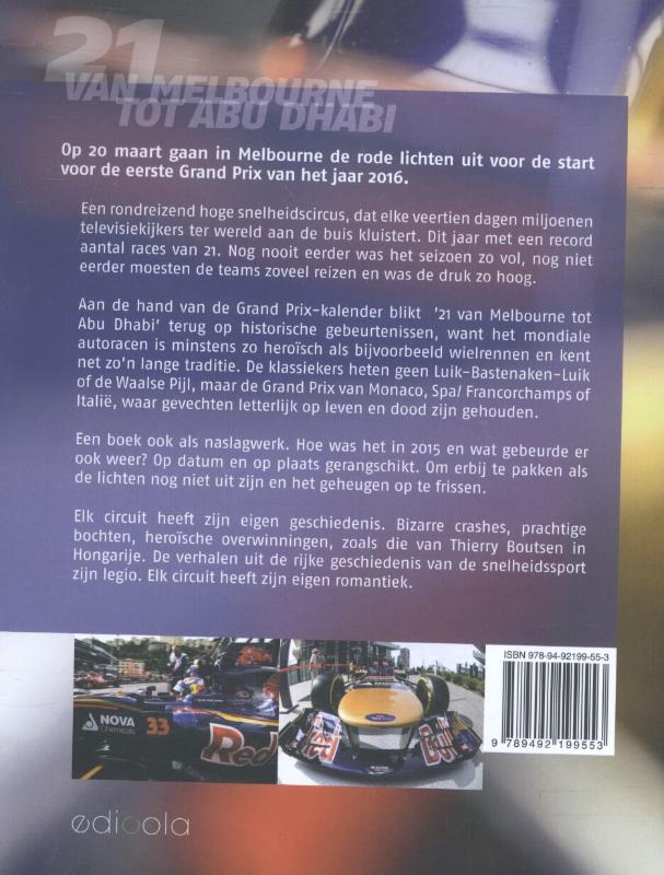 Achterkant van 21 van Melbourne tot Abu Dhabi