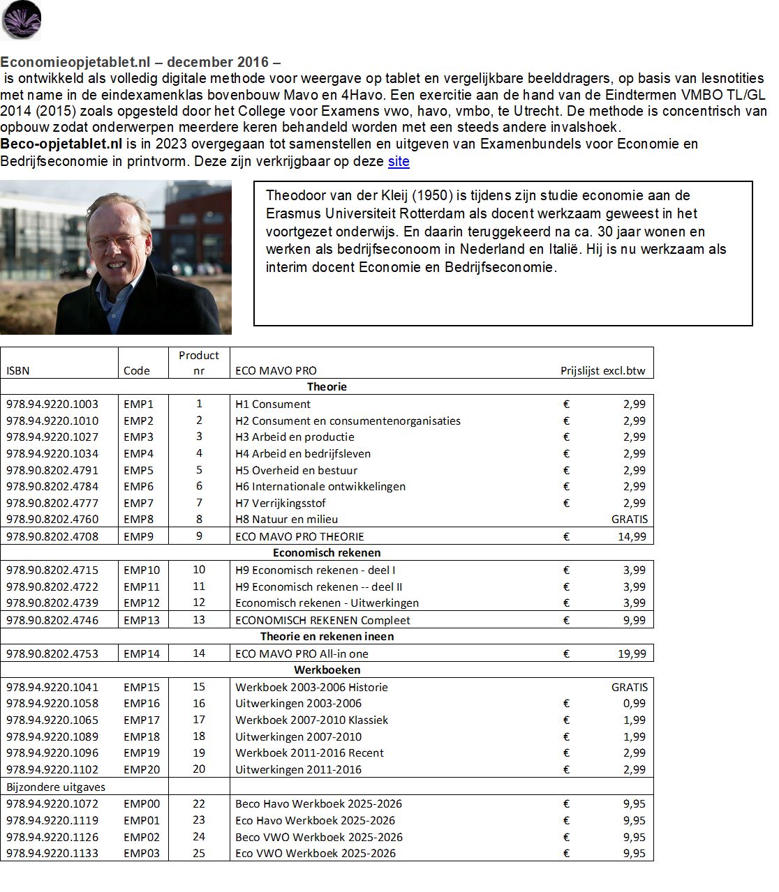 Achterkant van Havo Werkboek Beco 2025-2026