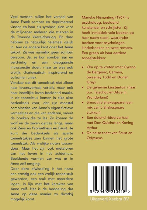 Achterkant van Anne Frank