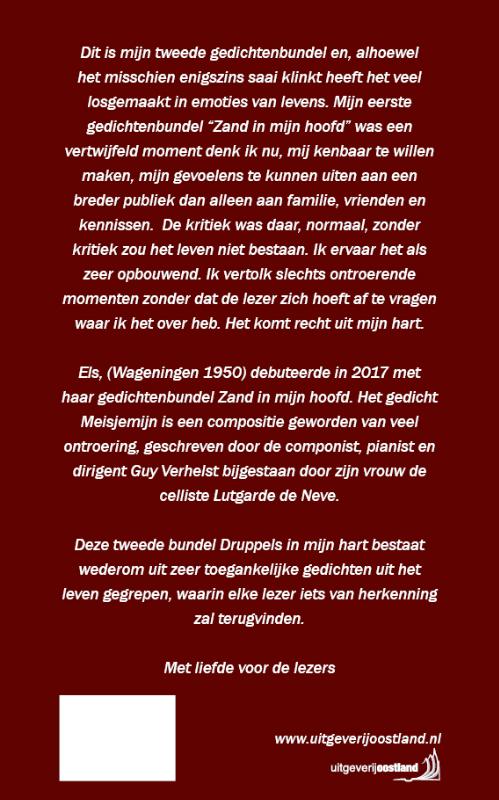 Achterkant van Druppels in mijn Hart