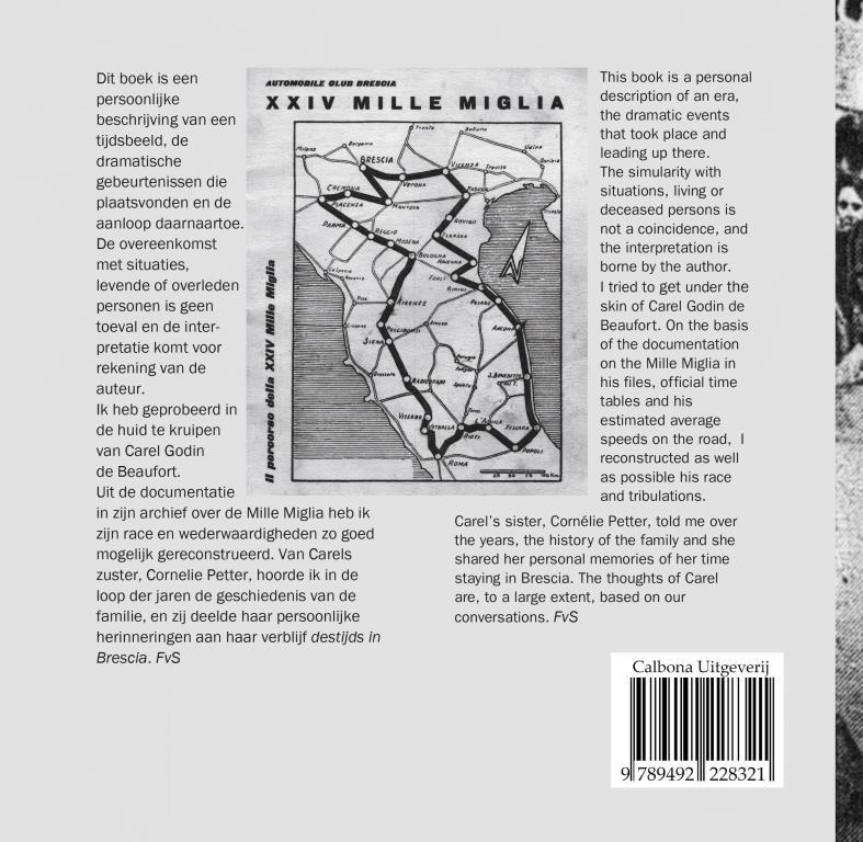 Achterkant van Carel Godin de Beaufort en de laatste Mille Miglia