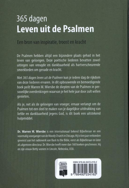 Achterkant van 365 dagen leven uit de Psalmen