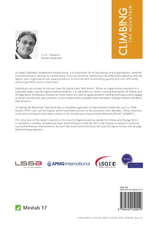 Achterkant van mindset, skill set and toolset for Lean Six Sigma yellow & and orange belts
