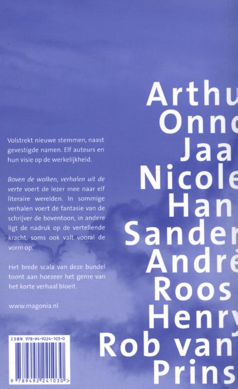 Achterkant van Boven de wolken