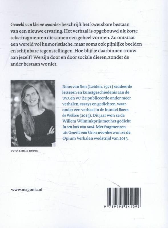 Achterkant van Geweld van kleine woorden