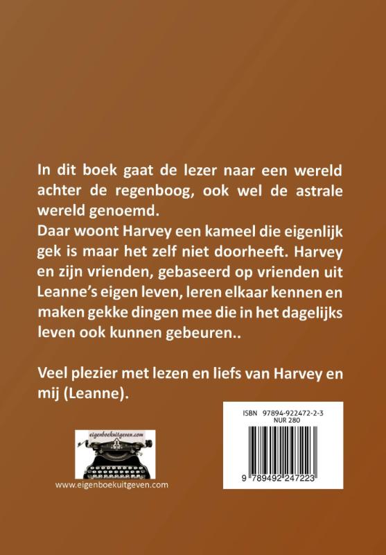 Achterkant van Harvey de gekke kameel en zijn vriendjes