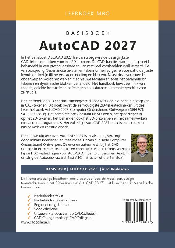 Achterkant van Basisboek AutoCAD 2027