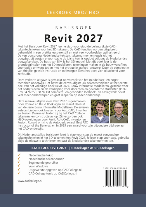 Achterkant van Basisboek Revit 2027