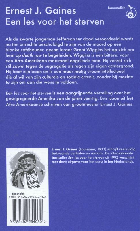 Achterkant van Een les voor het sterven