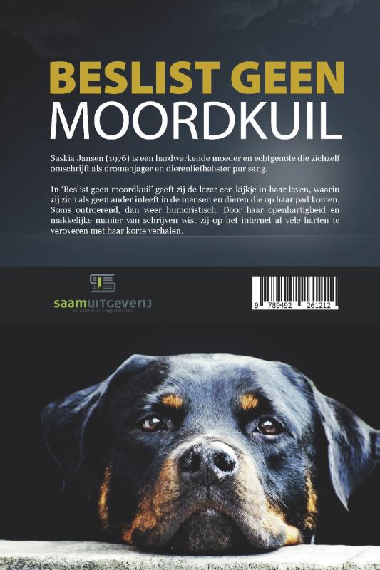 Achterkant van Beslist geen moordkuil