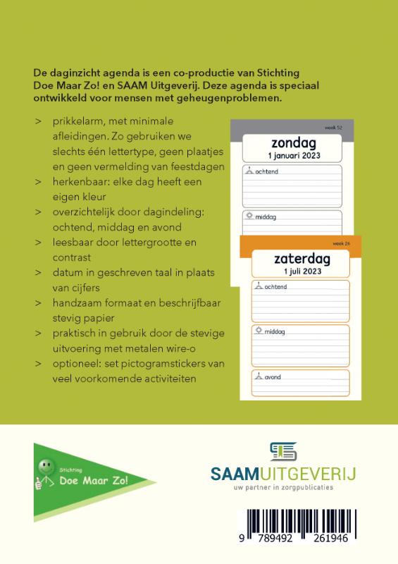 Achterkant van Daginzicht Agenda 2023