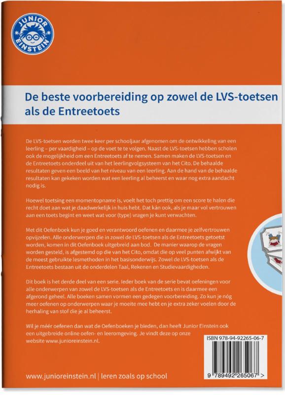 Achterkant van Deel 3 - Gemengde opgaven - Groep 6, opgaven voor rekenen, taal en studievaardigheden