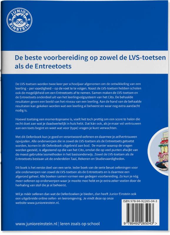 Achterkant van Delen 1, 2 en 3 - Gemengde opgaven - Groep 6, opgaven voor rekenen, taal en studievaardigheden