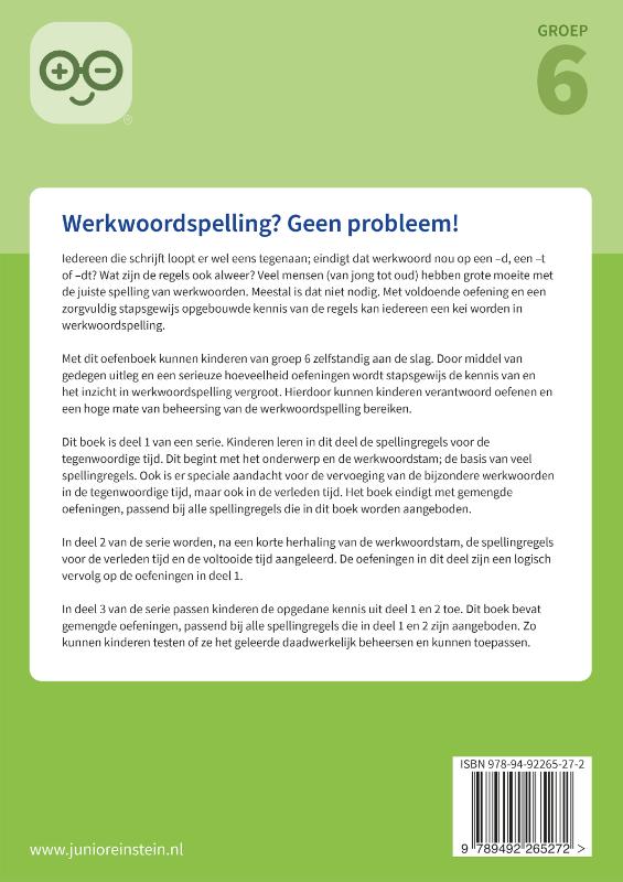 Achterkant van Gemengde opgaven voor werkwoordspelling