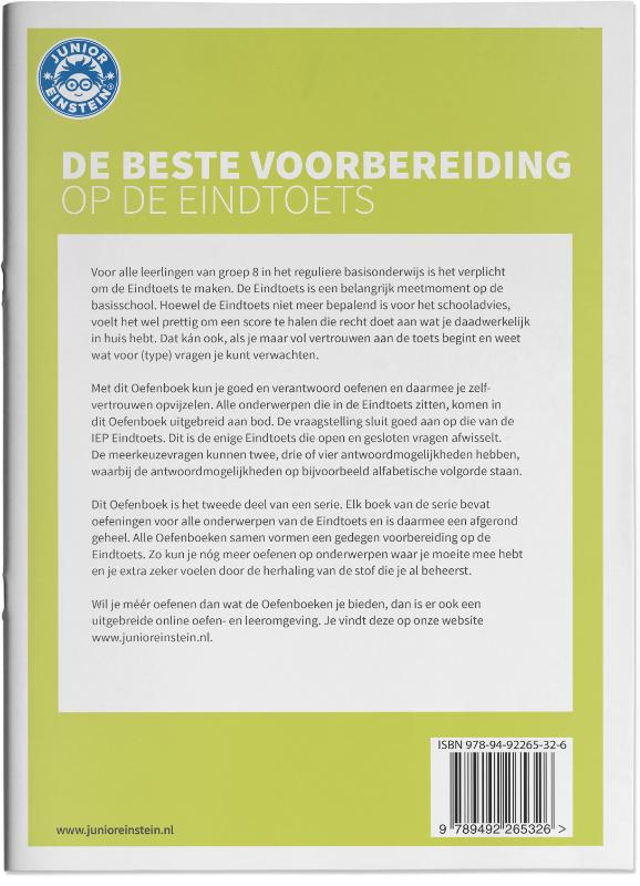 Achterkant van deel 2 Geschikt voor de IEP Eindtoets groep 8