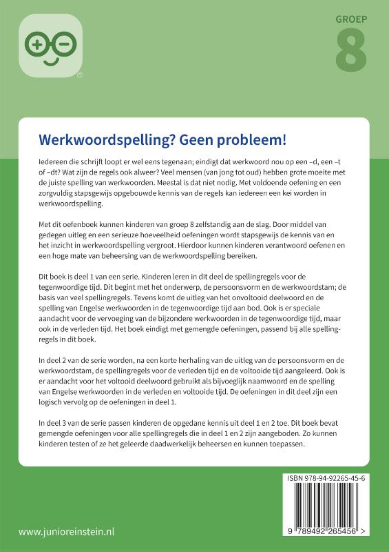 Achterkant van leer- en oefenboek