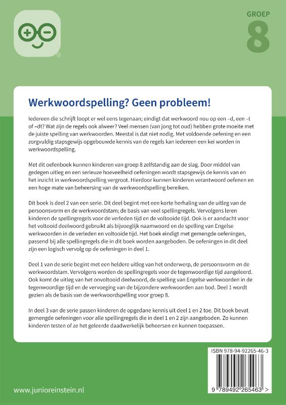 Achterkant van leer- en oefenboek