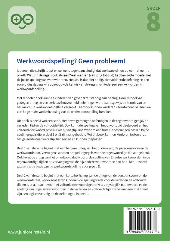 Achterkant van leer- en oefenboek