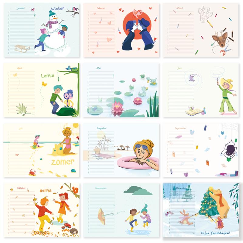 Achterkant van Alle verjaardagen kalender