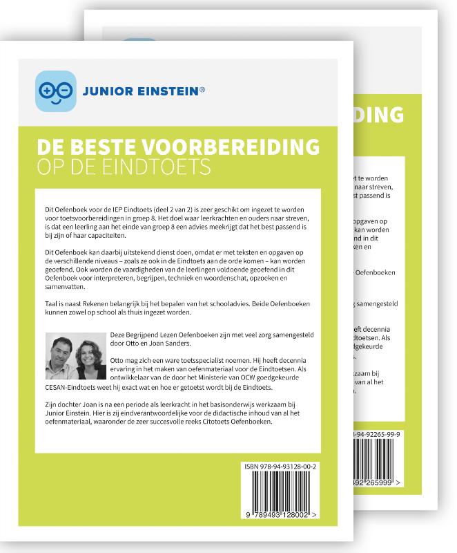 Achterkant van Geschikt voor de IEP Eindtoets Deel 1 en 2
