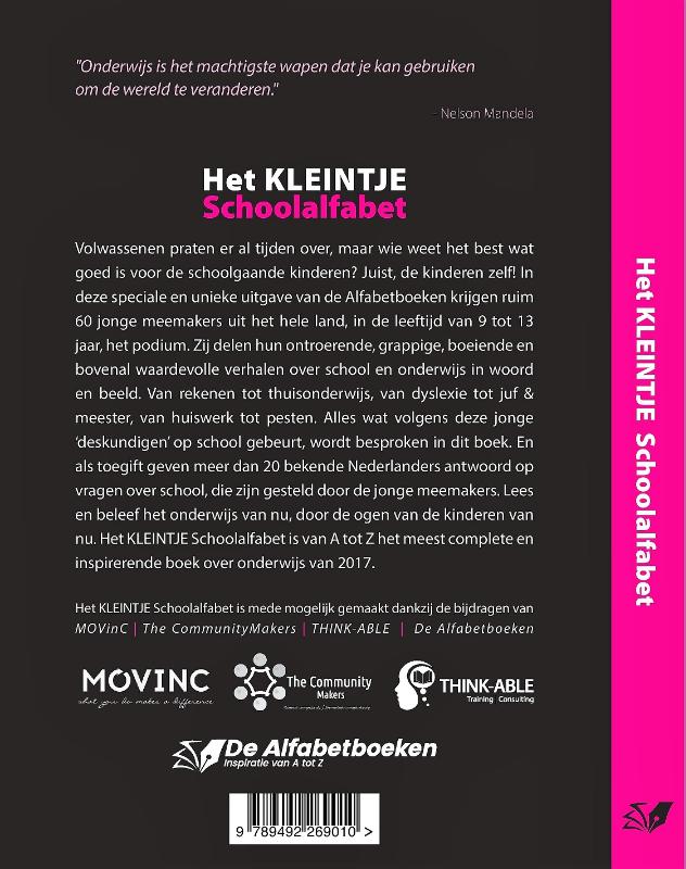 Achterkant van Het KLEINTJE schoolalfabet