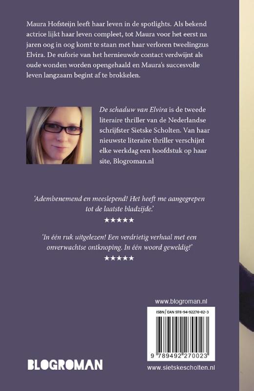 Achterkant van De schaduw van Elvira